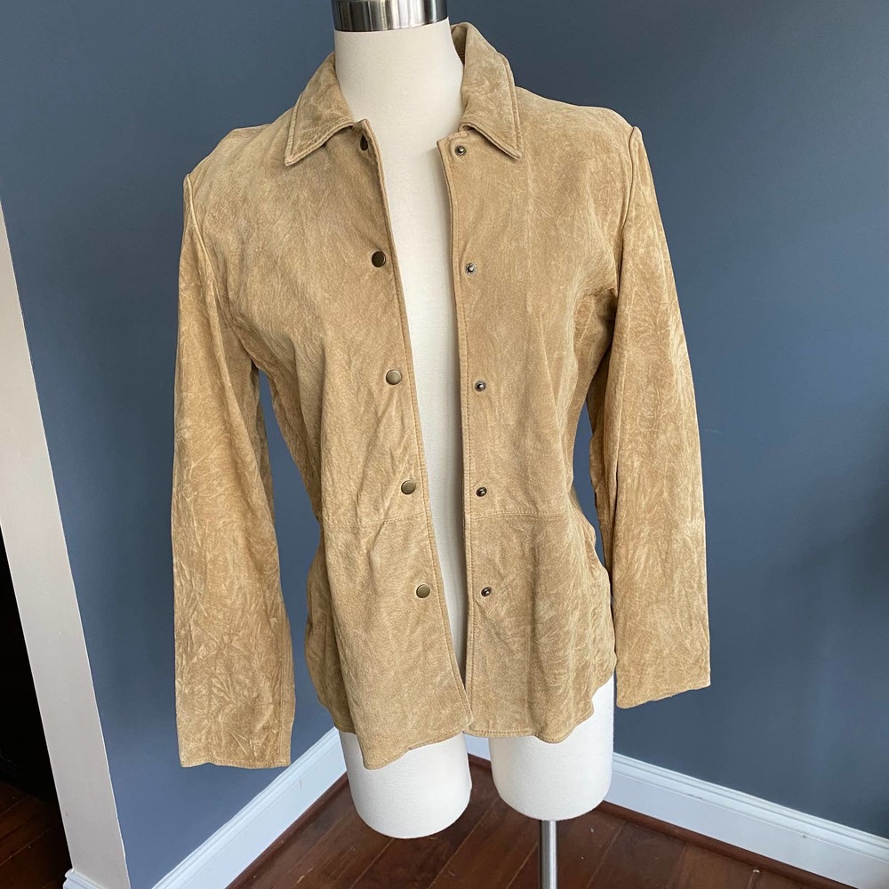 Bagatelle Taupe 100% leather shirt jacket, size 4